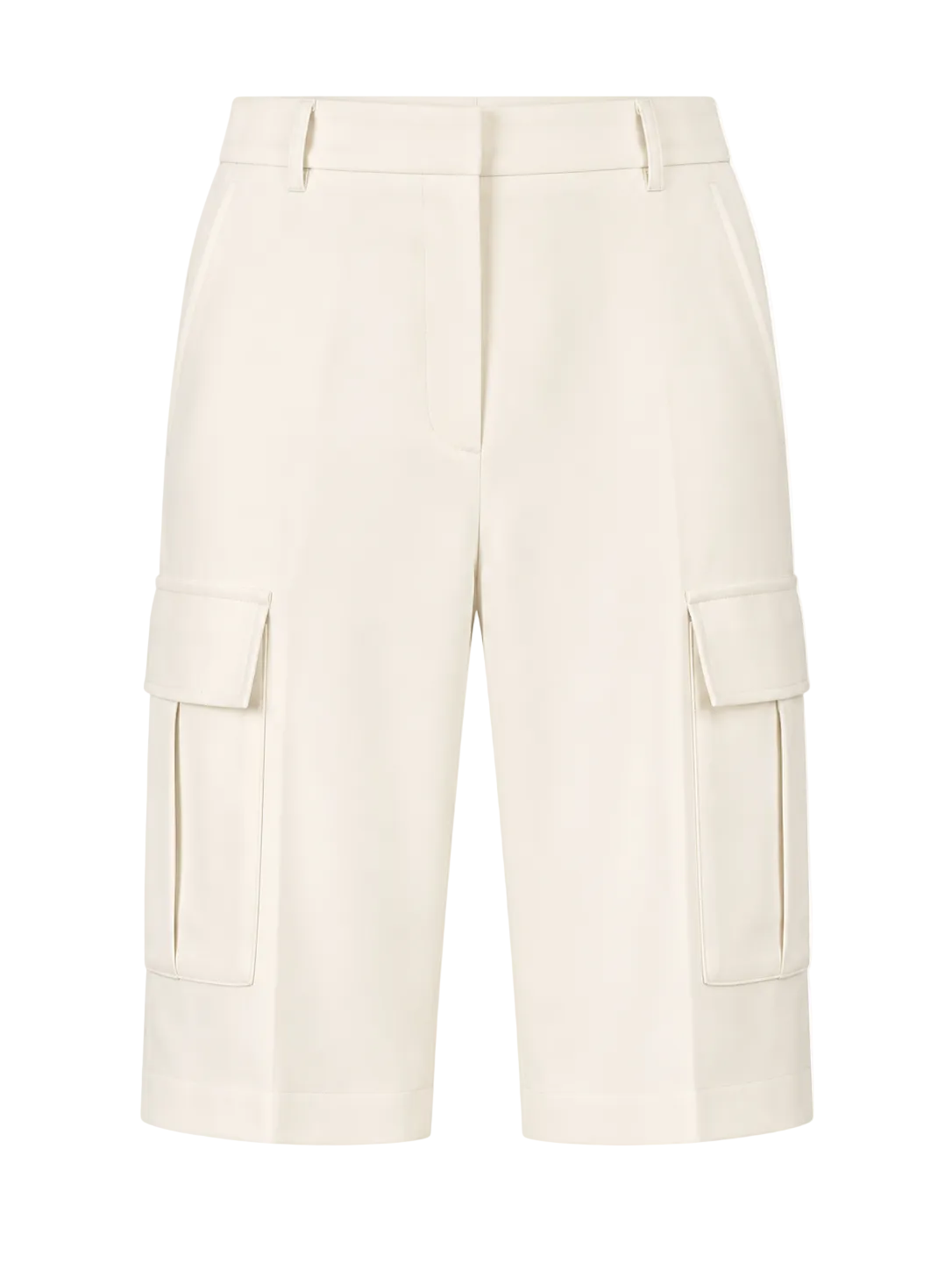 Ivory Utility Capri trousers with a mid-rise waist. PHAGE Paris