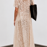 Organic Cotton Lace Pant & Cape Set - Ivory