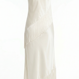 Élise Fringe Satin Maxi Dress