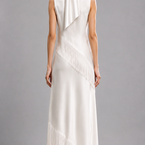 Élise Fringe Satin Maxi Dress