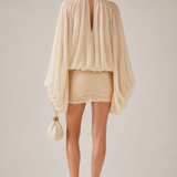 ÉTOILE Chiffon Drape Mini Dress – Ivory