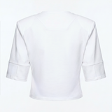 Cropped T-Shirt with Soft Padded Shoulders