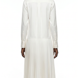 Satin-textured ecru dress with a relaxed bodice and lined skirt PHAGE Paris
