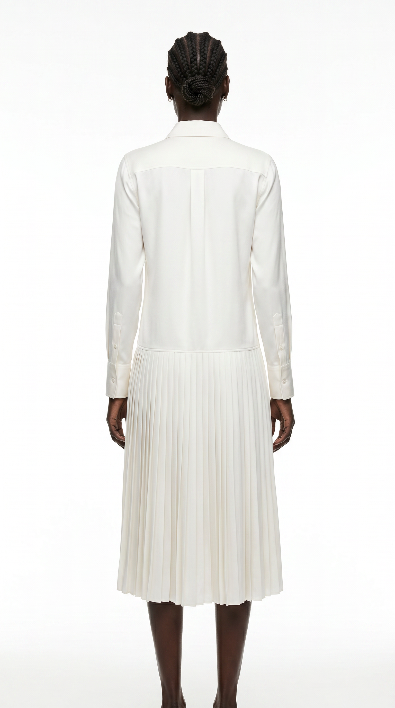 Satin-textured ecru dress with a relaxed bodice and lined skirt PHAGE Paris
