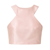 Lilas Perlé pearly pink satin set — fluid drape and soft lustre. PHAGE Paris