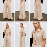 Organic Cotton Lace Pant & Cape Set - Ivory