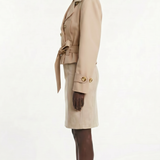 Cropped Belted Trench Jacket