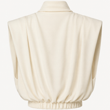 Sculpted Ivory Draped Jersey Top