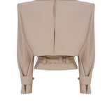 Cropped Belted Trench Jacket