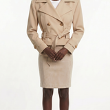 Cropped Belted Trench Jacket