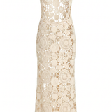 Ivory Crochet Lace Maxi Dress