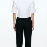 Cropped T-Shirt with Soft Padded Shoulders