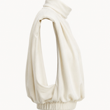 Sculpted Ivory Draped Jersey Top