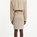 Cropped Belted Trench Jacket