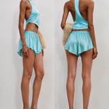 Aquamarine Handkerchief Shorts