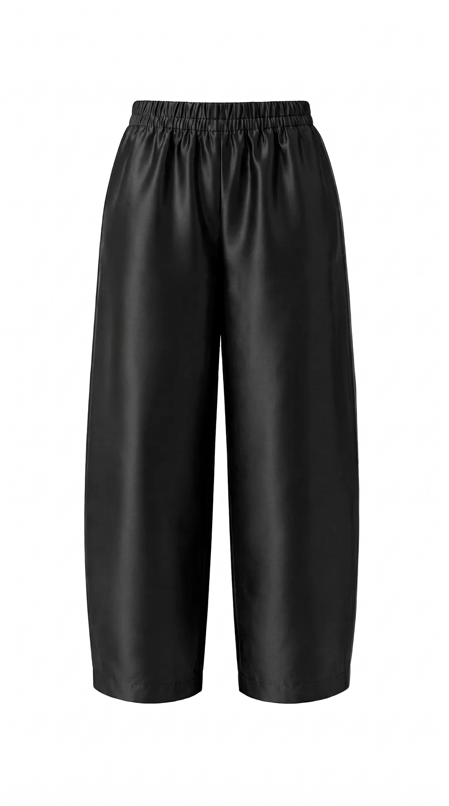 Sculpted, body-following crop top in Noir Perlé satin – PHAGE Paris