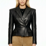 Structured Leather Blazer