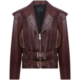 Unisex Bourbon Lampskin Phage Jacket