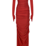 Scarlet Whisper Esnek Jarse Uzun Elbise