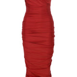 Scarlet Whisper Esnek Jarse Midi Elbise