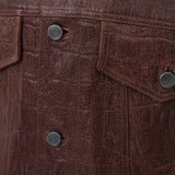 Crocodile Printed Bourbon Leather Shirt